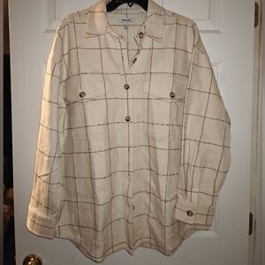 Madewell Bouclé Oversized Shirt-Jacket in Windowpane L